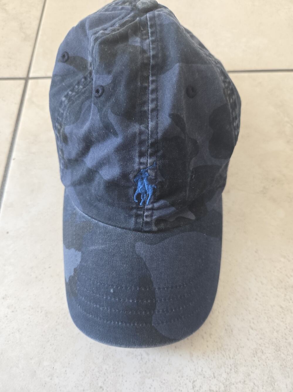Polo Ralph Lauren Hat Cap Blue Gray Camo Camouflage Pony Casual Cotton Dad